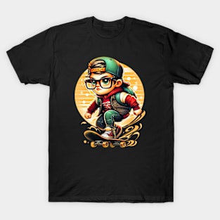 Boy with skateboard T-Shirt